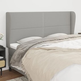 Κεφαλάρι με Πτερύγια Ανοιχτό Γκρι 163x23x118/128 εκ. Υφασμάτινο 3117822
