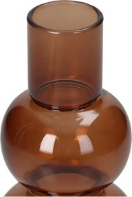 Κηροπήγιο ArteLibre Καφέ Γυαλί 8x8x16cm