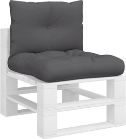 vidaXL Μαξιλάρια Καναπέ Παλέτας 2 τεμ. Ανθρακί Υφασμάτινα