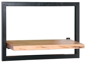 LIZARD Frame Ράφι Μέταλλο Βαφή Μαύρο, Ξύλο Ακακία Φυσικό 50x25x35cm ΕΑ7070,1