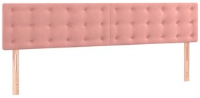 vidaXL Κρεβάτι Boxspring με Στρώμα Ροζ 180x200 εκ. Βελούδινο