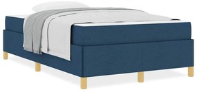 vidaXL Κρεβάτι με ελατήρια Μπλε και άσπρο 120 x 200 cm ύφασμα