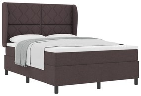 vidaXL Κρεβάτι Box Spring με Ματress σε Σκούρο Καφέ - 140x200 cm Υφάσμα