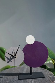 Διακοσμητικό Ρολόι Μοβ - Γκρι - Εκρού DABAR 26x0,6x25