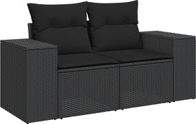vidaXL Patio Sofa Set 7-θέσια Black