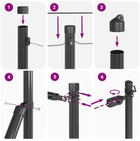 vidaXL Πόλοι Φράχτη 52 τεμάχια Γκρι Ø32 mm 80 cm Γαλβανισμένο Χάλυβα
