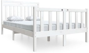 vidaXL Πλαίσιο Κρεβατιού Λευκό 140 x 200 εκ. από Μασίφ Ξύλο