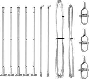 vidaXL Στύλος Περιφράξεων 7 pcs Ασημί Ατσάλι