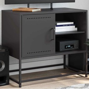 vidaXL Έπιπλο Τηλεόρασης Μαύρο 68,5x39x60,5 εκ. Ατσάλινο