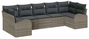 vidaXL Σετ Καναπέ Κήπου 7 pcs Γκρι Πολυ ράταν