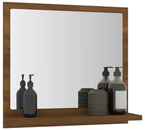 Καθρέφτης Μπάνιου Καφέ Δρυς 40x10,5x37 εκ. Επεξεργ. Ξύλο - Καφέ