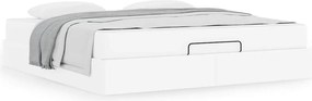 vidaXL Σκελετός κρεβατιού με στρώμα με στρώμα 2 pcs Λευκό PVC
