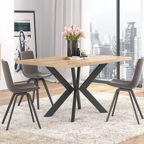 Τραπέζι Νο9 159x90x78cm Honey Melamine, Metal