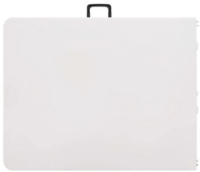 vidaXL Τραπέζι Κήπου Πτυσσόμενο Λευκό 180 x 72 x 72 εκ. από HDPE