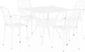 vidaXL Σετ Επίπλων Bistro 5 Τεμαχίων Λευκό από Χυτό Αλουμίνιο