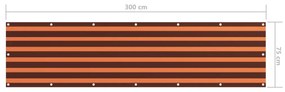 Διαχωριστικό Βεράντας Πορτοκαλί/Καφέ 75 x 300 εκ. Ύφασμα Oxford - Πολύχρωμο