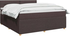vidaXL Κρεβάτι box spring με στρώμα Σκούρο Καφέ 140 x 190 cm Ύφασμα