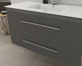 Drop Torino 75 Anthracite - Επιπλο Μπανιου Με Νιπτήρα &amp; Κρυφοντούλαποι