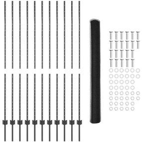 vidaXL Σετ Φράχτη Γκρι 150x2500 εκ Ατσάλι