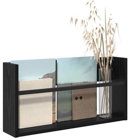 vidaXL Ράφι Περιοδικών Μαύρη Οξυά 60 x 12 x 30 εκ Επεξεργασμένο ξύλο