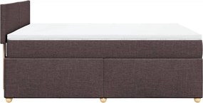 vidaXL Κρεβάτι Boxspring με Στρώμα Σκούρο Καφέ 140x200 εκ Υφασμάτινο
