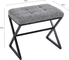 Σκαμπό (55x36x47) Spitishop Bouillon Grey/Black