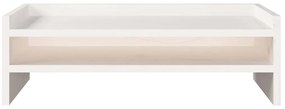 vidaXL Βάση Οθόνης Λευκή 50x24x16 εκ. από Μασίφ Ξύλο Πεύκου