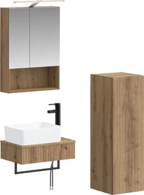 vidaXL Σετ Ντουλαπιών Μπάνιου 4 τμχ. Artisan Δρυς Επεξεργασμένο Ξύλο