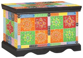 vidaXL Κουτί Αποθήκευσης Πολύχρωμο 60 x 40 x 40 εκ. Μασίφ ξύλο μάνγκο