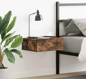 vidaXL Κομοδίνο Κρεμαστό Καπνιστή Δρυς 40 x 30 x 15 εκ. Επεξεργ. Ξύλο