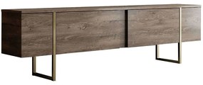 Έπιπλο Τηλεόρασης Luxe 618BLY1103 180x30x50cm Walnut-Gold