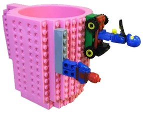 Κούπα Τύπου Lego Χρώματος Ροζ SPM BrickMug-Pink