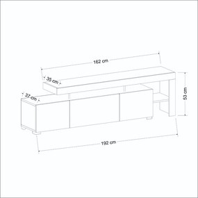 Έπιπλο Τηλεόρασης Καρυδιά BELIZ 192x37x53