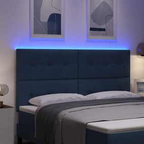 vidaXL LED κεφαλάρι Μπλε ύφασμα