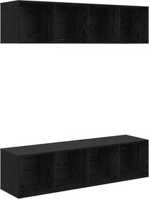 vidaXL Σετ επίπλου τηλεόρασης 2 pcs Μαύρη Οξυά Επεξεργασμένο Ξύλο