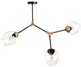 Φωτιστικό Οροφής 6129-3-GL 70x70cm 3xΕ27 Black-Gold Inlight