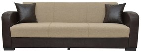 Καναπές Κρεβάτι Τριθέσιος MARTINI Καφέ PU 225x87x90cm - Ύφασμα - 14210015