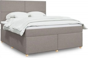 vidaXL Κρεβάτι Boxspring με Στρώμα Taupe 180x200 εκ. Υφασμάτινο