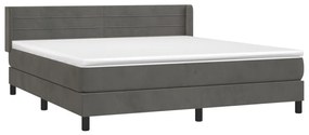 ΚΡΕΒΑΤΙ BOXSPRING ΜΕ ΣΤΡΩΜΑ ΣΚΟΥΡΟ ΓΚΡΙ 160X200 ΕΚ. ΒΕΛΟΥΔΙΝΟ 3131028