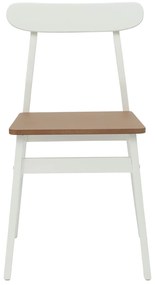 vidaXL Καρέκλα τραπεζαρίας 2 pcs Λευκό και Φυσικό 43 x 44,5 x 77 εκ.