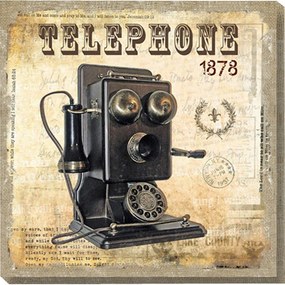 Vekrakis Πίνακας Ξύλινος “TELEPHONE” 40Χ40X2 ΜΠΕΖ