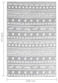 vidaXL Χαλί εξωτερικού χώρου ARAKIL Γκρι 160x230 cm PP