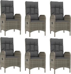 vidaXL Σετ Τραπεζαρίας Κήπου 9 τεμ. Γκρι Συνθ. Ρατάν με Μαξιλάρια