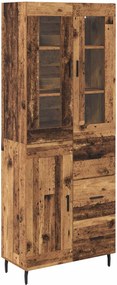 vidaXL Highboard με συρτάρι 2 pcs Παλιό Ξύλο Επεξεργασμένο ξύλο
