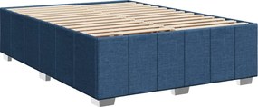 vidaXL Κρεβάτι Boxspring με Στρώμα Μπλε 140x200 εκ. Υφασμάτινο