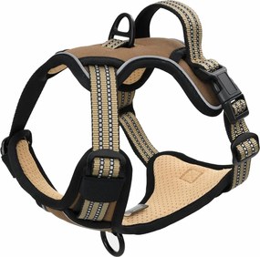 vidaXL Λουρί Σκύλου με Οδηγό και Κολάρο Ρυθμιζόμενο Καφέ L