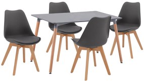 ΣΕΤ ΤΡΑΠΕΖΑΡΙΑΣ 5 ΤΜΧ ΤΡΑΠΕΖΙ ΟΞΙΑ ΜΕ ΚΑΡΕΚΛΕΣ VEGAS ΣΚΟΥΡΟ ΓΚΡΙ HM11315 120x80x73 cm