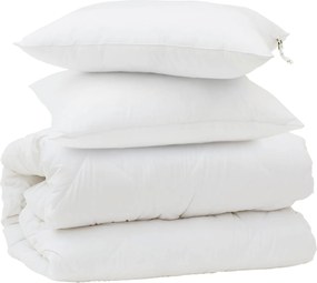 vidaXL Σετ Παπλωμάτων 3 pcs Λευκό Μικροΐνες και Φτερά Από Πούπουλο