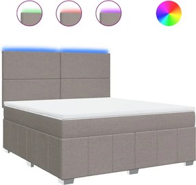 vidaXL Κρεβάτι Boxspring με Στρώμα Taupe 180x200 εκ. Υφασμάτινο