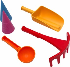 Κουβαδάκι + Φτυαράκια Παραλίας (Σετ 7τμχ) CompacToys Red
